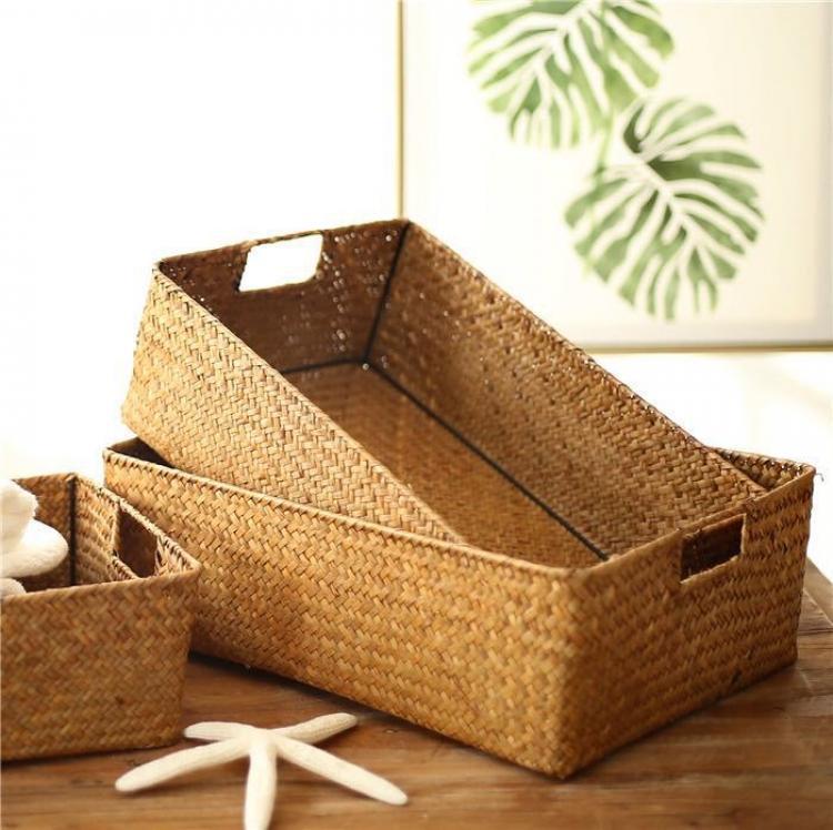 Household Straw Woven Storage Basket