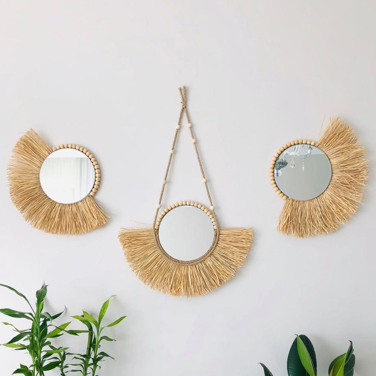Mirror and Bead Wall Decorations