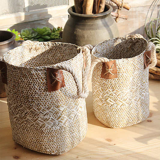 Straw Woven Flower Pots