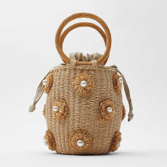 Straw Woven Messenger Bag