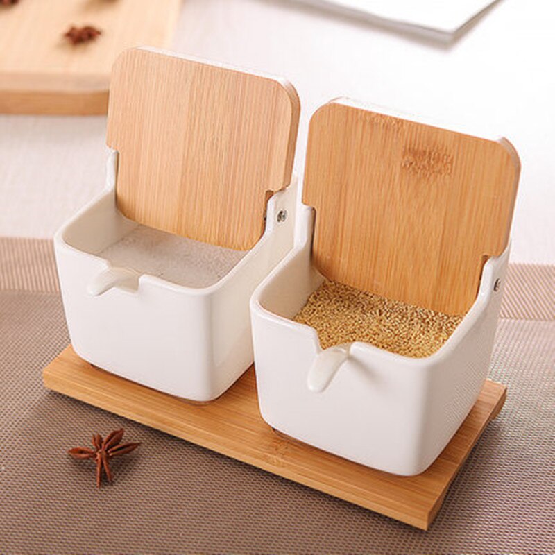 Clamshell Ceramic Seasoning Jars